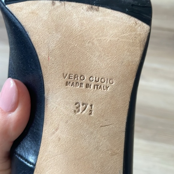 Taryn Rose Italian designer leather heels Ankle strap Black Euro size 37.5 US 7 - Picture 9 of 12